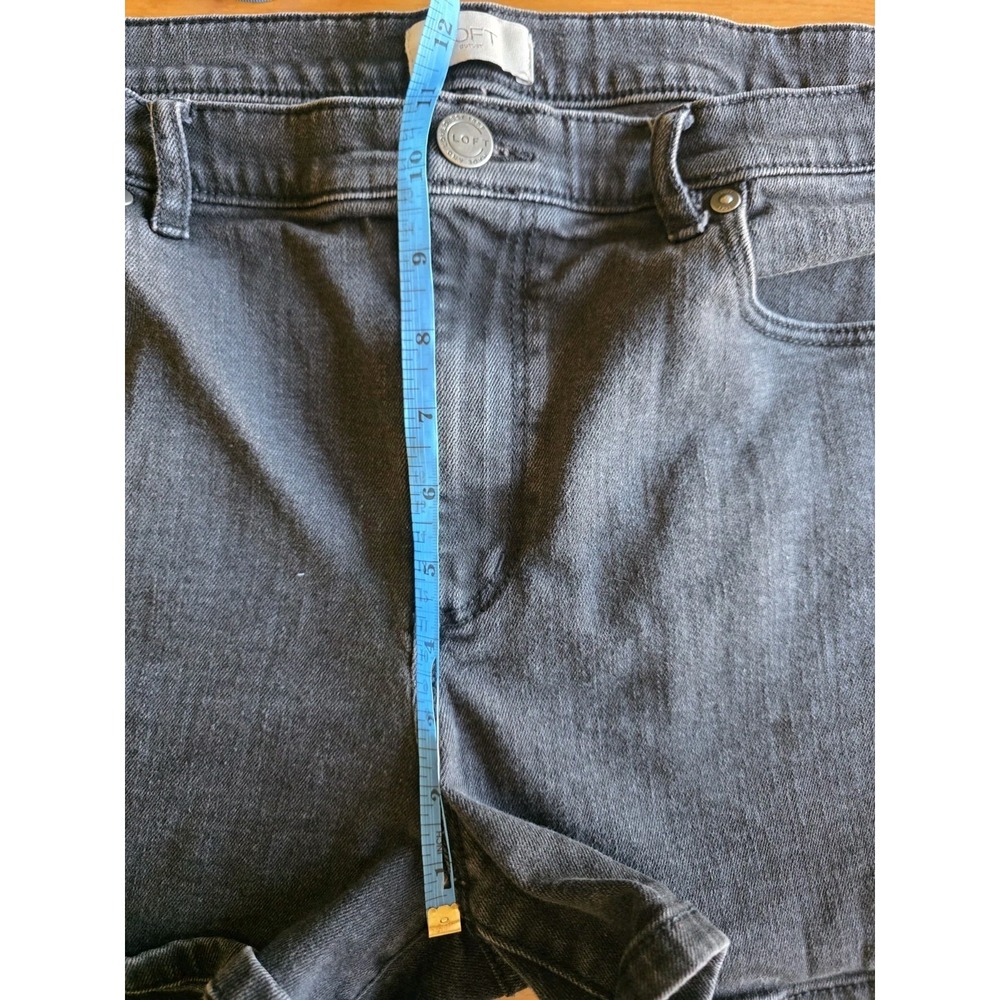 Loft Outlet Womens Size 16 Black Gray Denim Shorts 4 Inch Inseam Stretch Cotton - Picture 6 of 10